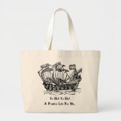 Antiek piratenschip grote tote bag (Voorkant)