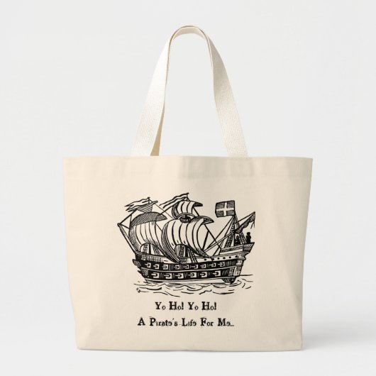 Antiek piratenschip grote tote bag (Voorkant)