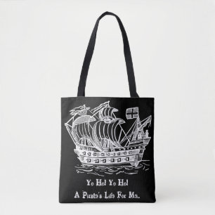 Antiek piratenschip tote bag
