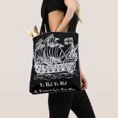 Antiek piratenschip tote bag (Dichtbij)