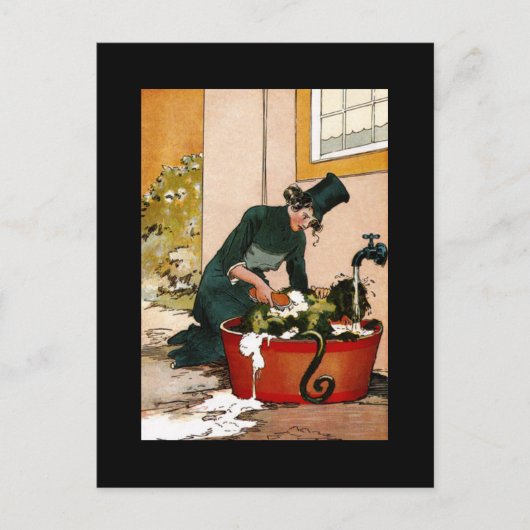Antiek plaatje van de Blikken Man Briefkaart (Voorkant)