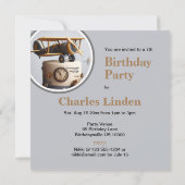 ANTIEK PLANE THEMA VERJAARDAGSTAART KAART (Achterkant)