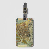 Antiek plattegrond van Amsterdam, Nederland Bagagelabel (Voorkant (verticaal))