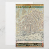 Antiek plattegrond van Amsterdam, Nederland Briefpapier (Voorkant / Achterkant)