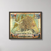 Antiek plattegrond van Amsterdam, Nederland Canvas Afdruk (Voorkant)