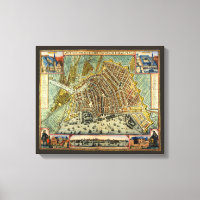 Antiek plattegrond van Amsterdam, Nederland