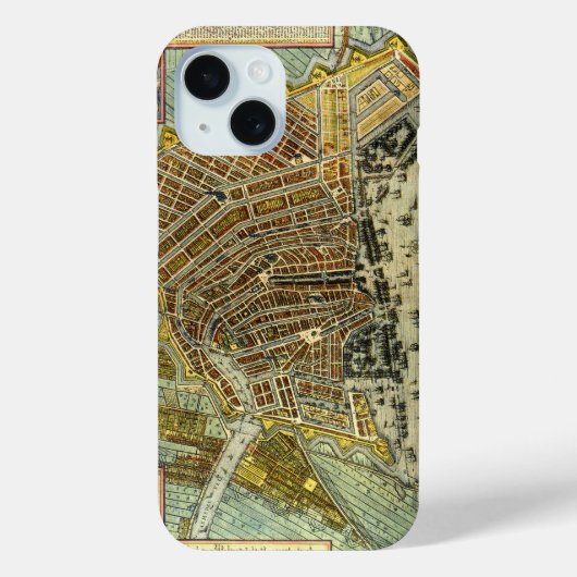 Antiek plattegrond van Amsterdam, Nederland Case-Mate iPhone Case (Achterkant)