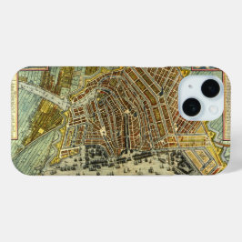 Antiek plattegrond van Amsterdam, Nederland iPhone 15 Case