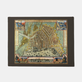 Antiek plattegrond van Amsterdam, Nederland Deurmat