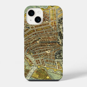 Antiek plattegrond van Amsterdam, Nederland iPhone 14 Hoesje