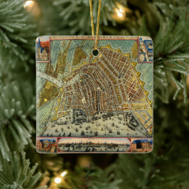 Antiek plattegrond van Amsterdam, Nederland Keramisch Ornament