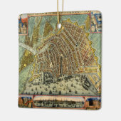 Antiek plattegrond van Amsterdam, Nederland Keramisch Ornament (Links)