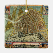 Antiek plattegrond van Amsterdam, Nederland Keramisch Ornament (Achterkant)