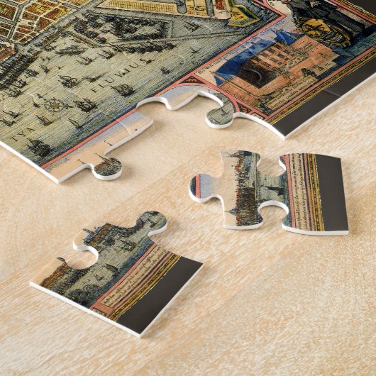 Antiek plattegrond van Amsterdam, Nederland Legpuzzel (Zijkant)