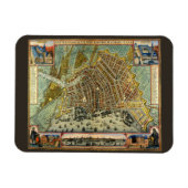 Antiek plattegrond van Amsterdam, Nederland Magneet (Horizontaal)