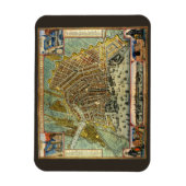 Antiek plattegrond van Amsterdam, Nederland Magneet (Verticaal)