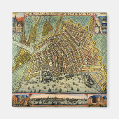 Antiek plattegrond van Amsterdam, Nederland Magneet (Voorkant)