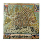 Antiek plattegrond van Amsterdam, Nederland Tegeltje (Voorkant)