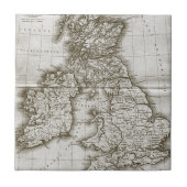 Antiek plattegrond van bruin en trivet tegeltje (Voorkant)