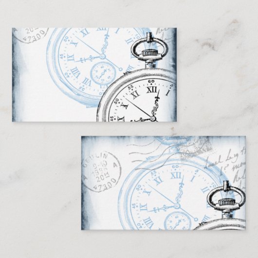Antiek Pocket Watch Clock Collage Time Machine Visitekaartje (Voorkant / Achterkant)
