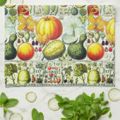 Antiek pompoen en pompoenen botanische afdruk theedoek (Gevouwen)