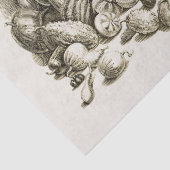 Antiek  pompoen squash beige tissuepapier (Detail)