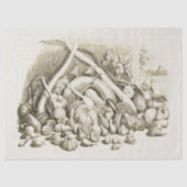 Antiek  pompoen squash beige tissuepapier (Voorkant)