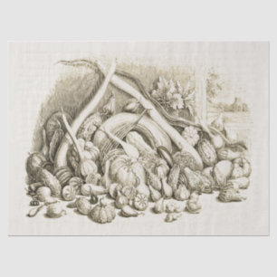 Antiek  pompoen squash beige tissuepapier