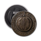 Antiek pompoenmunt button flesopener (Voorkant)
