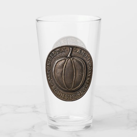 Antiek pompoenmunt glas (Achterkant)