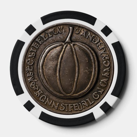 Antiek pompoenmunt poker chips (Achterkant)
