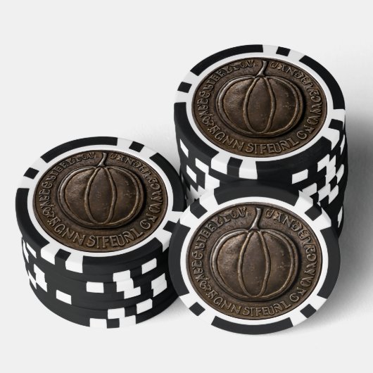Antiek pompoenmunt poker chips (Opstapeling)