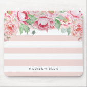 Antiek pony en Blush Pink Stripe Muismat (Voorkant)