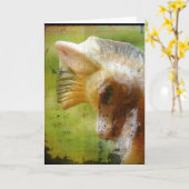 Antiek Pony Kaart (Gele Bloem)