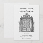 Antiek  Poort bruiloft Kaart (Voorkant / Achterkant)