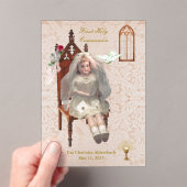 Antiek pop Eerste Communie Acryl Keepsake Acryl Uitnodigingen (Insitu (Draagbaar))