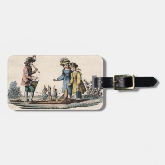 Antiek poppenkinderen Show Dans Bagagelabel (Voorkant horizontaal)