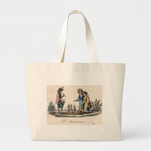 Antiek poppenkinderen Show Dans Grote Tote Bag (Voorkant)
