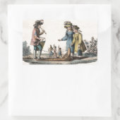 Antiek poppenkinderen Show Dans Rechthoekige Sticker (Tas)