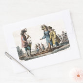 Antiek poppenkinderen Show Dans Rechthoekige Sticker (Envelop)