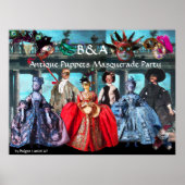 ANTIEK POPPETS MASQUERADE COSTUME PARTY MONOGRAM POSTER (Voorkant)