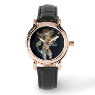 Antiek Porselein Engel Horloge