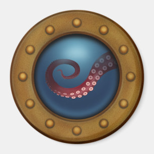 Antiek Porthole met Uitzicht van diep Zee Magneet