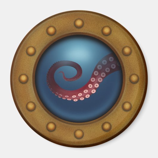 Antiek Porthole met Uitzicht van diep Zee Magneet (Voorkant)