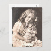 Antiek portret van een meisje en haar pop Briefkaart (Voorkant / Achterkant)
