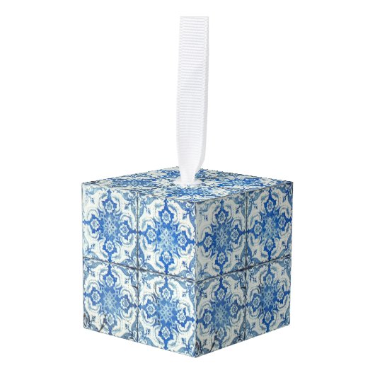 Antiek  Portugees Tegels Azulejo Kerstmis Decoratie (Voorkant hoekig)