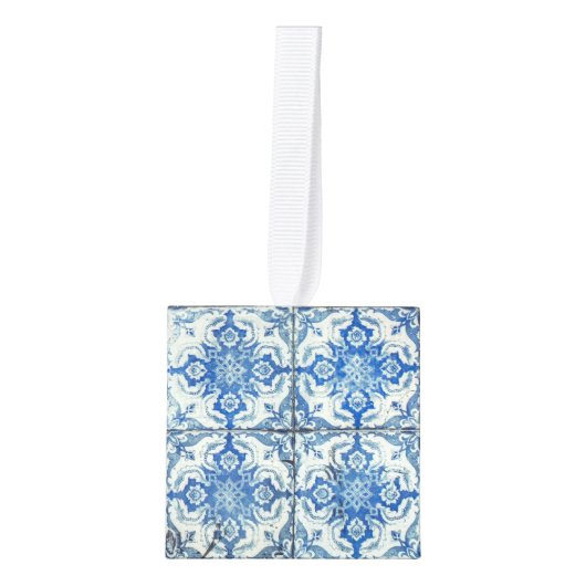 Antiek  Portugees Tegels Azulejo Kerstmis Decoratie (Voorkant)