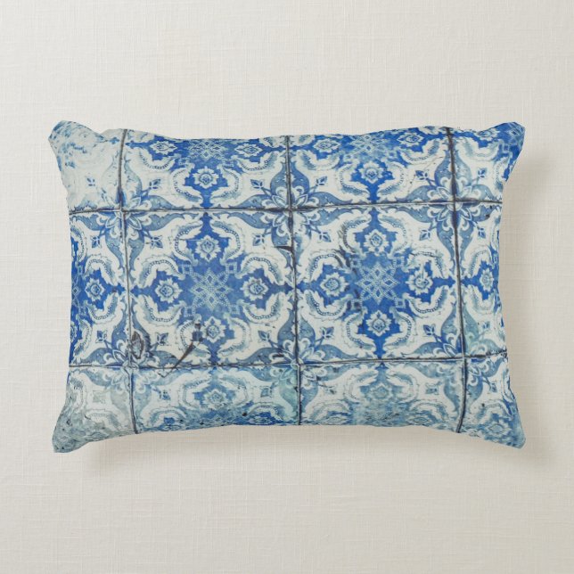 Antiek  Portugees Tiles Pattern - Azulejo Accent Kussen (Voorkant)