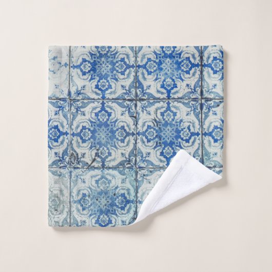 Antiek  Portugees Tiles Pattern - Azulejo Bad Handdoek (Wasdoekje)