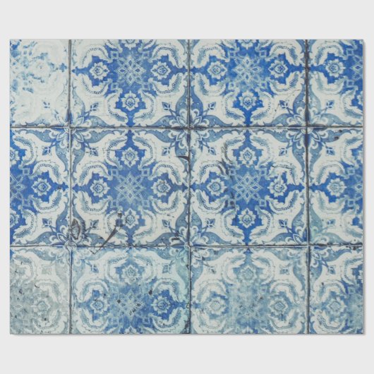 Antiek  Portugees Tiles Pattern - Azulejo Cadeaupapier (Vlak)